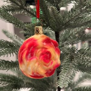 Inge-Glas Rose Double-Sided German Ornament